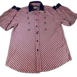 SCULLY Men’s Western Shirt Long Sleeve Sz Medium American Patriotic Cowboy